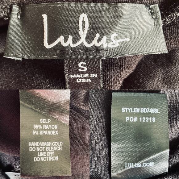 Lulus Black Sway Girl Sway Swing Turtleneck Mini Dress Long Sleeve Jersey Small - Picture 9 of 16